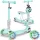 Háromkerekű roller, Ricokids Buggy, mentazöld, 3 az 1-ben, LED világítás a kerekekben, állítható magasságú kormány és ülés, balanszos irányítás, EN 71, max. 30 kg