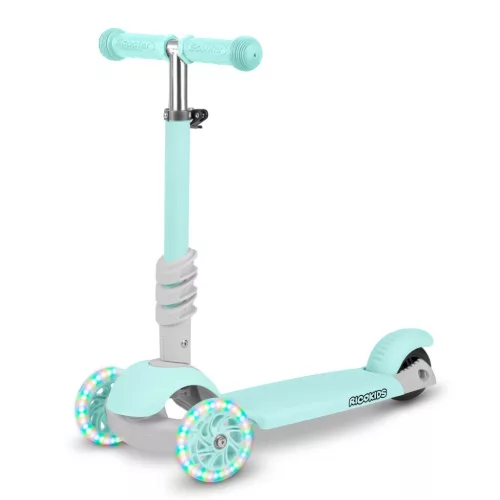 Háromkerekű roller, Ricokids Buggy, mentazöld, 3 az 1-ben, LED világítás a kerekekben, állítható magasságú kormány és ülés, balanszos irányítás, EN 71, max. 30 kg