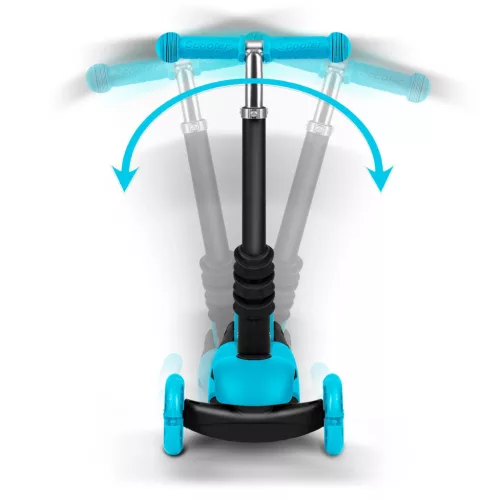 Háromkerekű roller, Ricokids Buggy, türkiz, 3 az 1-ben, LED világítás a kerekekben, állítható magasságú kormány és ülés, balanszos irányítás, EN 71, max. 30 kg