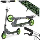 Gyerek roller, Ricokids Kodi, zöld, 14,5 cm PU kerekek, összecsukható, állítható kormány, kézifék és lábfék, ABEC-7 csapágy, 3–8 éveseknek, max. 50 kg
