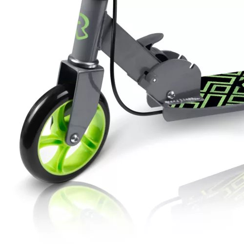 Gyerek roller, Ricokids Kodi, zöld, 14,5 cm PU kerekek, összecsukható, állítható kormány, kézifék és lábfék, ABEC-7 csapágy, 3–8 éveseknek, max. 50 kg