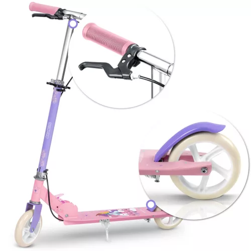 Gyerek roller, Ricokids Kodi, lila, 14,5 cm PU kerekek, összecsukható, állítható kormány, kézifék és lábfék, ABEC-7 csapágy, 3–8 éveseknek, max. 50 kg