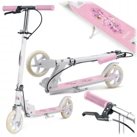  Gyerek roller, Ricokids Kodi, rózsaszín, 14,5 cm PU kerekek, összecsukható, állítható kormány, kézifék és lábfék, ABEC-7 csapágy, 3–8 éveseknek, max. 50 kg