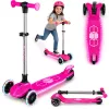 Háromkerekű roller, Ricokids Jelly, rózsaszín, LED világítás a kerekekben és a fellépőben, balanszos irányítás, állítható alumínium kormány, max. 50 kg