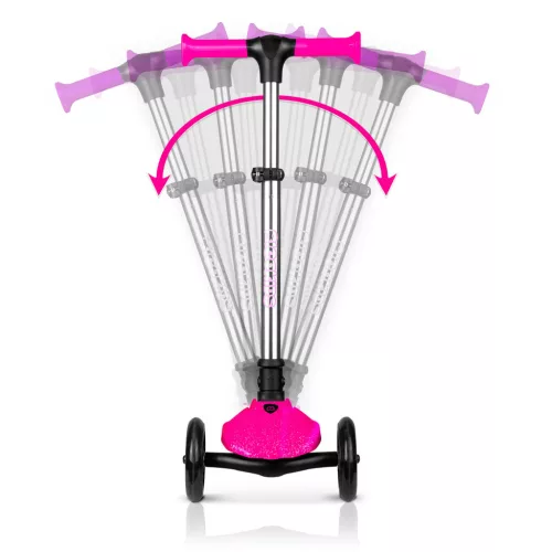 Háromkerekű roller, Ricokids Jelly, rózsaszín, LED világítás a kerekekben és a fellépőben, balanszos irányítás, állítható alumínium kormány, max. 50 kg