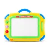 Mágneses rajztábla, Ricokids, 35 × 30 cm, sárga, törölhető rajzfelület, mágneses tollal, 3 db formával, beépített törlőcsúszka, gyerekeknek