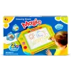 Mágneses rajztábla, Ricokids, 35 × 30 cm, sárga, törölhető rajzfelület, mágneses tollal, 3 db formával, beépített törlőcsúszka, gyerekeknek