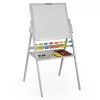 Mágneses rajztábla, Ricokids, szürke, 101 x 54 x 55 cm, kétoldalas (mágneses és krétás tábla), forgatható, fa, számolókerettel, kiegészítőkkel