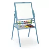 Mágneses rajztábla, Ricokids, kék, 101 x 54 x 55 cm, kétoldalas (mágneses és krétás tábla), forgatható, fa, számolókerettel, kiegészítőkkel