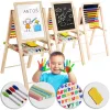 Mágneses rajztábla, Ricokids, 62 x 28 x 44 cm, kétoldalas (mágneses és krétás tábla), összecsukható, forgatható, kivehető tábla, számolókeret, kiegészítőkkel