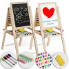Mágneses rajztábla, Ricokids, 62 x 28 x 44 cm, kétoldalas (mágneses és krétás tábla), összecsukható, forgatható, kivehető tábla, számolókeret, kiegészítőkkel