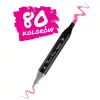 Kétoldalas filctoll készlet, Nukido, NK-912, 80 db, színes, alkoholos tinta, cipzáras hordtáskával, kétvégű
