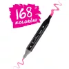 Kétoldalas filctoll készlet, Nukido, NK-914, 168 db, többszínű, alkoholos tinta, cipzáras fekete hordtáskával, fehér mintával