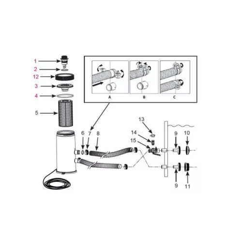 INTEX C1000, Papírszűrős vízforgató 3,8m3/h (26638)