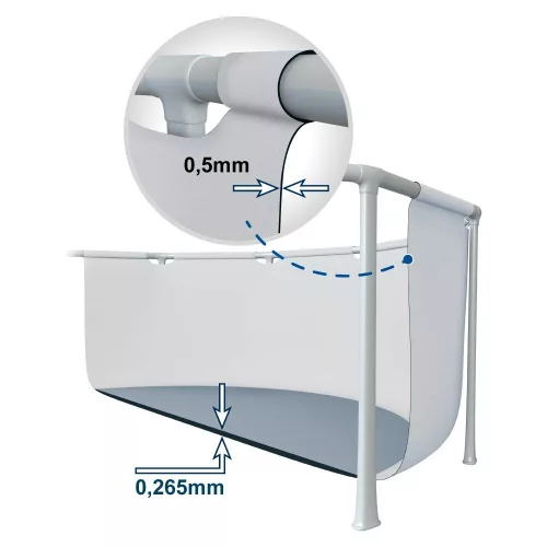 INTEX MetalPrism Set kör alakú medence szett 366 x 76 cm, 2m³ papírszűrős vízforgató rendszerrel, Hydro Aeration befúvóval, 6503 literes, szürke (26712)