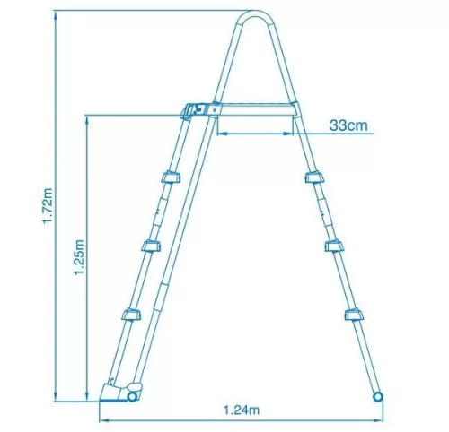 INTEX Biztonsági medence létra 3 fokos 122cm magas medencékhez (28076)