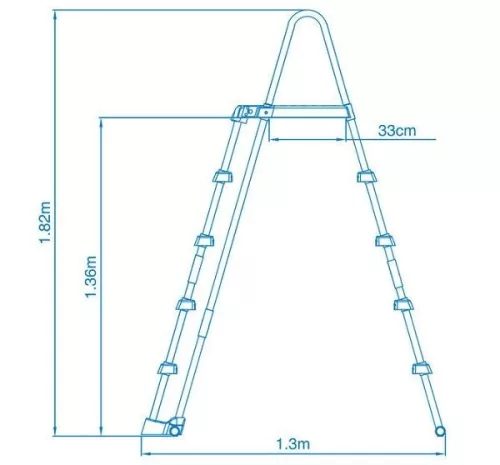 INTEX Biztonsági medence létra 4 fokos 132cm magas medencékhez (28077)