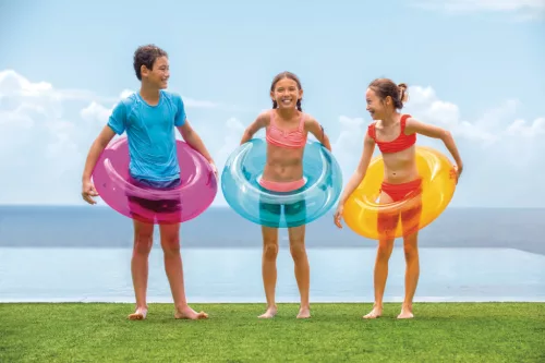 INTEX átlátszó sárga úszógumi D76cm (59260)