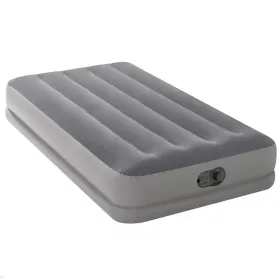   Felfújható vendégágy, Intex Twin Prestige középmagas matrac, 99 x 191 x 30 cm, szürke, egyszemélyes, szálas belső szerkezettel, puha felülettel, beépített USB-s elektromos pumpával (64112)