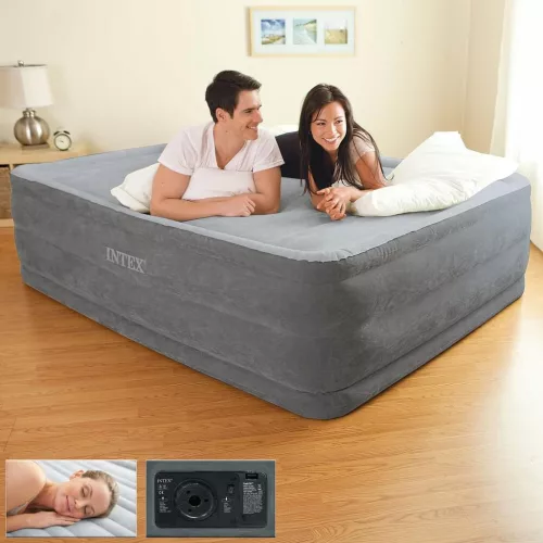 INTEX PremAire felfújható luxus vendégágy, 153 x 203 x 46cm (64906)