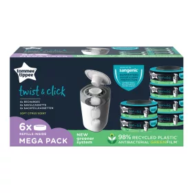   Tommee Tippee pelenkacsomagoló utántöltõ - Twist and Click és Sangenic TEC citrus 6db