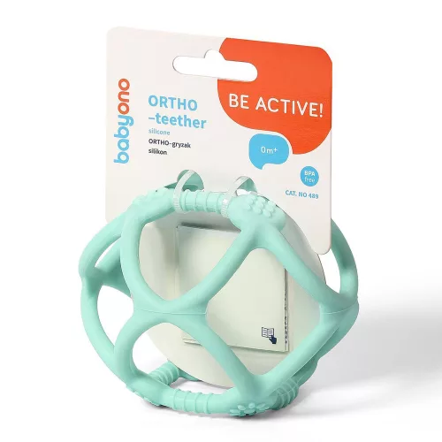 BabyOno rágóka - Ortho gömb szilikon világoskék 489/01