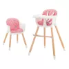Kinderkraft etetõszék Sienna 2in1 fa lábbal pink