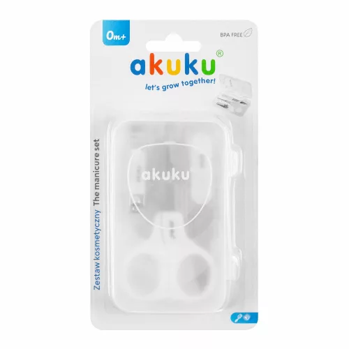 Akuku manikûr készlet tokban fehér