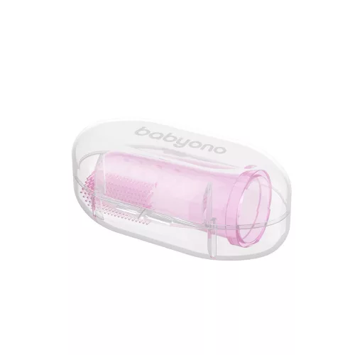 BabyOno fogkefe és ínymasszírozó - babáknak rózsaszín 723/03