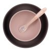 Nattou étkészlet szilikon 3 részes pink-szürke