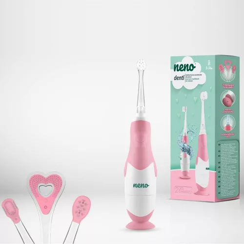 Neno fogkefe elektromos Denti rózsaszín 3 hó - 3 év