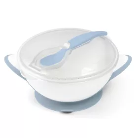   BabyOno tányér - tapadó aljú, fedeles, kanállal kék 1063/05