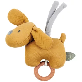   Nattou felhúzós zenélõ játék jacquard kicsi Charlie, a kutya karamell