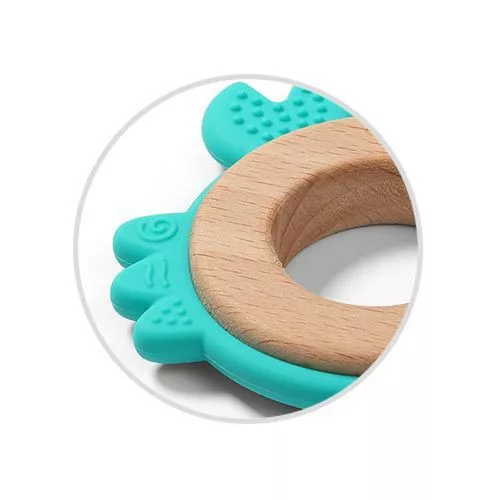 BabyOno rágóka - fa/szilikon  Crab 1075/02