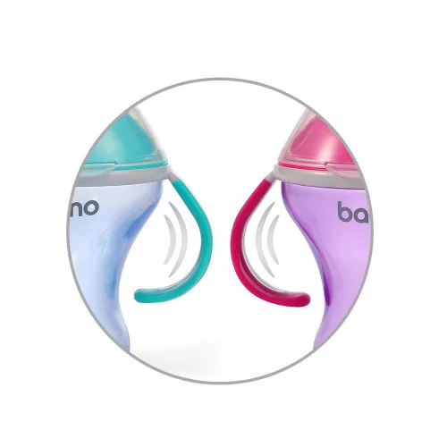 BabyOno itatópohár - csöpögésmentes puha csõrrel 3hó 180ml pink  1456/02
