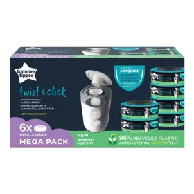   Tommee Tippee pelenkacsomagoló utántöltõ 6db,  pelenkatároló szemetessel Twist & Click
