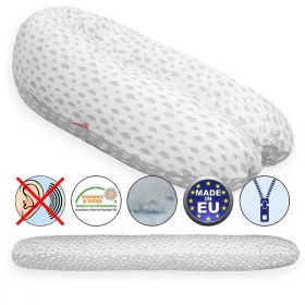   Scamp szoptatós párna univerzális pamut Little Clouds Grey White SZPE220