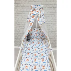   Pihe-Tex Ágynemû Pamut 4 részes 90x140 40x50cm Búgócsigás maci kék 686