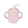 Nattou itatópohár szívószálas szilikon 150ml pink