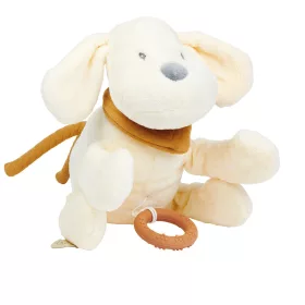   Nattou felhúzós zenélõ játék flanel nagy Charlie, a kutya vanília