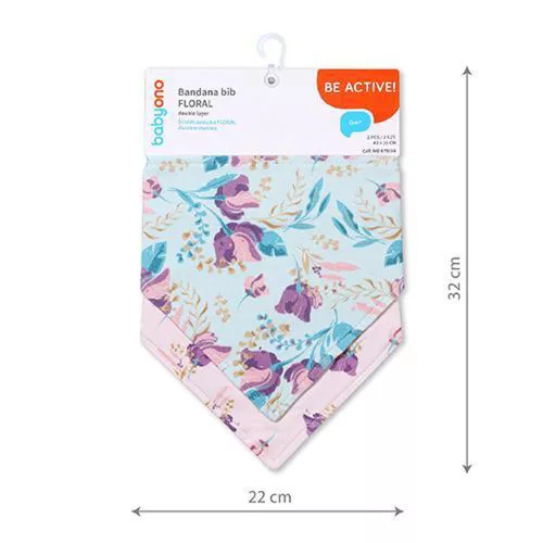BabyOno elõke - háromszög 2db Floral 879/16