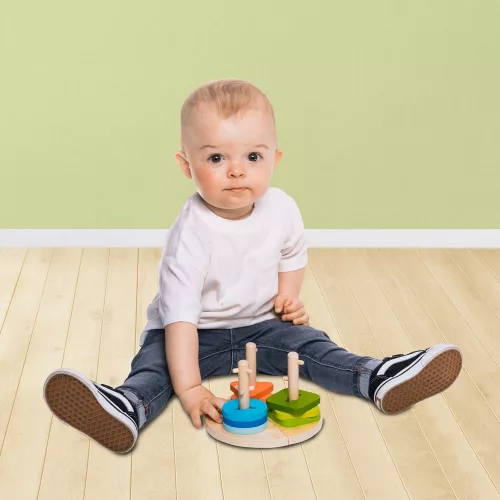 Zopa fa játék puzzle geometriai formák montessori