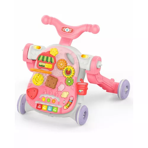 Kikkaboo készségfejlesztõ járássegítõ és asztal 4az1-ben Sweet Escape pink