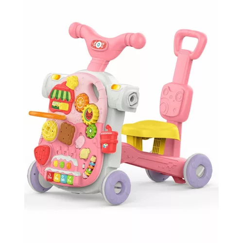 Kikkaboo készségfejlesztõ járássegítõ és asztal 4az1-ben Sweet Escape pink