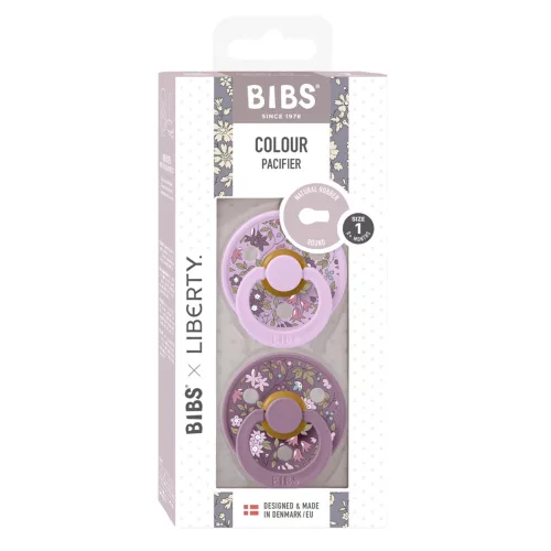 BIBS játszócumi - X Liberty Colour natúr kaucsuk 0-6 hó kamilla viola 2 db