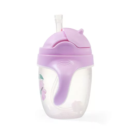 BabyOno itatópohár szívószállal füllel 240ml lila 1464/05