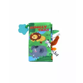   Kikkaboo készségfejlesztõ textil könyv és rágóka jungly tails
