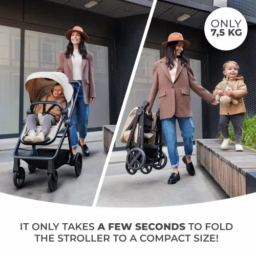 Kinderkraft babakocsi többfunkciós NEWLY 3in1 MINK PRO szürke
