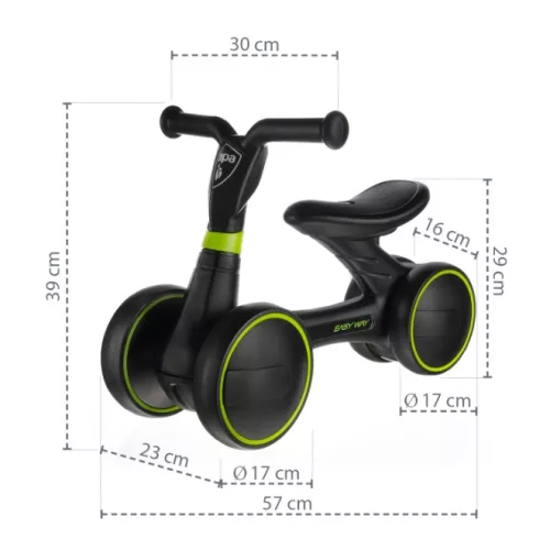 Zopa futóbicikli Easy-Way duplakerekû Race Pink