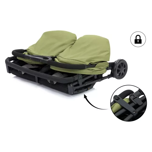 Fill Twin ikerbabakocsi fekete-zöld YD209T